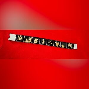 Vintage Russian Nielloware bracelet, with gold tone, a collectible piece